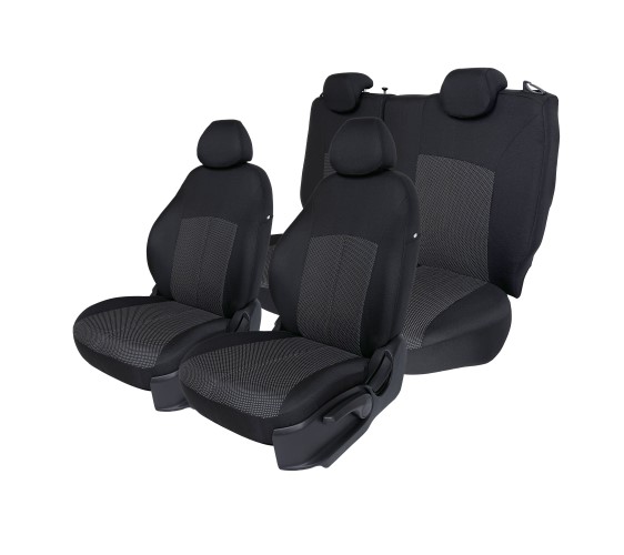 Чехлы на сиденье Volkswagen Polo седан 2009-2020г. 60/40 Жаккард черный Сенат (разд.зад.спинка) TREND NEW