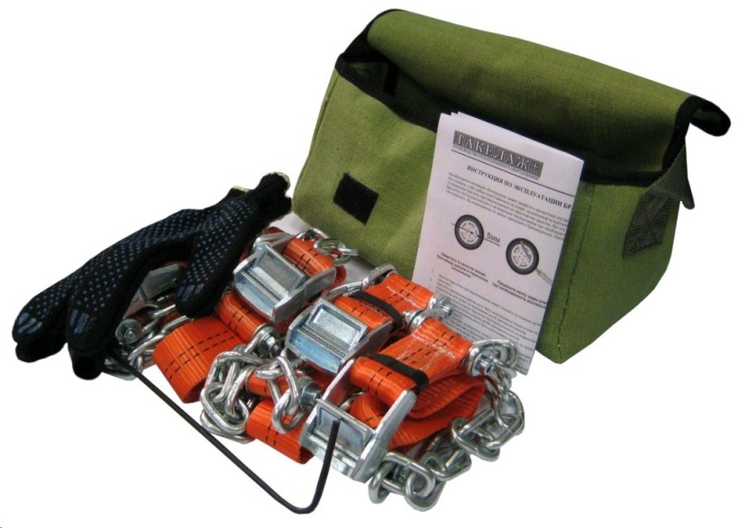 Комплект браслетов противоскольжения  4WD  R16-R21 (Тип2 размер шин:245-305) (4шт+сумка+перч.)