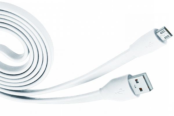 Кабель USB для microUSB  1м 2,1A плоский, белый