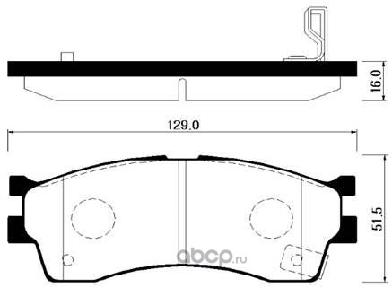 Колодки тормозные передние Kia RIO II (14 ), SPECTRA CLARUS II Carens