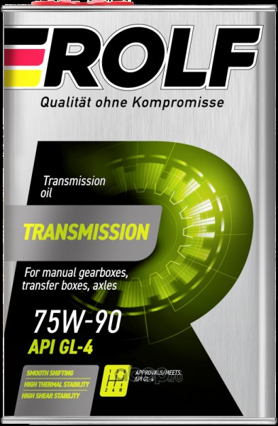 Масло трансмиссионное Rolf Transmission SAE 75W-90 API GL-4 4л п/синт.  жесть