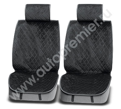 Накидка на сиденье ALCANTARA LUXE стеганная алькантара черная из 2шт