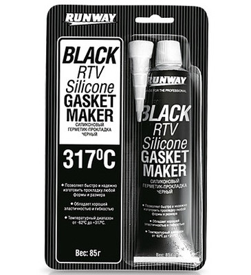 Герметик прокладка черный силиконовый RUNWAY 85гр.