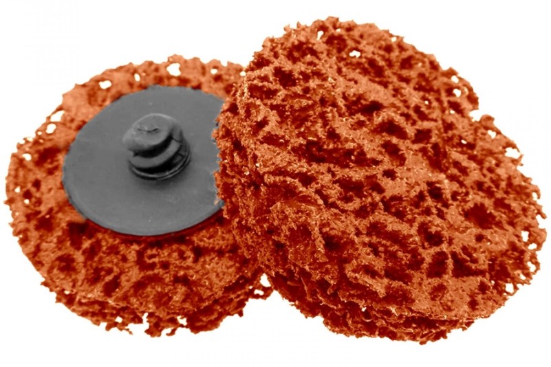 Круг для снятия ржавчины D=50 мм оранжевый толщина 14мм (крепление Roloc)