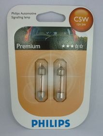 Лампа  12V салон.  C5W 35мм (SV8.5) VISION блистер 2шт (PHILIPS)