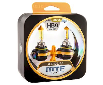 Лампа MTF HB4-12-55 (9006) 3000K Aurum NEW набор 2шт